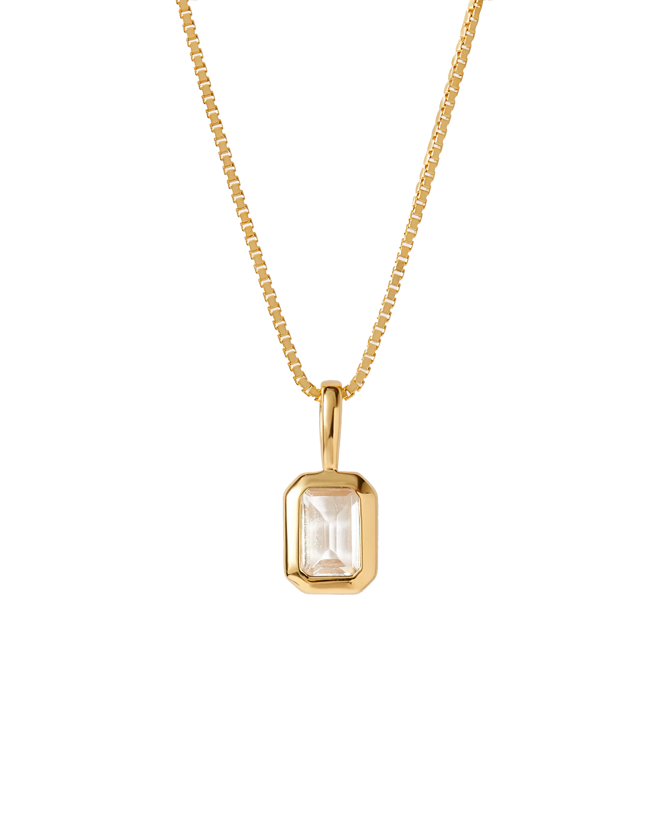 Adara's™ White Topaz April Birthstone Pendant, 10K Yellow Gold