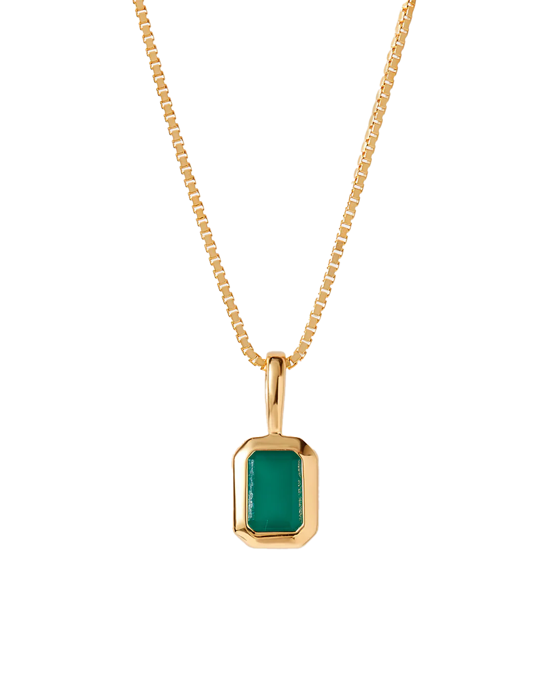 Adara's™ Green Onyx May Birthstone Pendant, 10K Yellow Gold