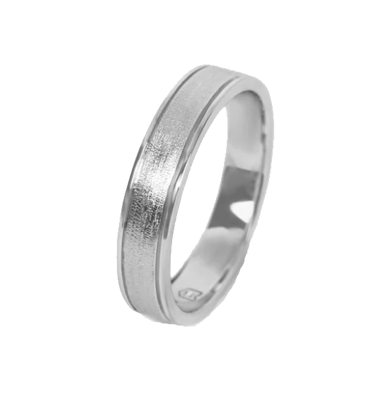 Adara's™ Brushed and Polished Bandring, Sterling Silver
