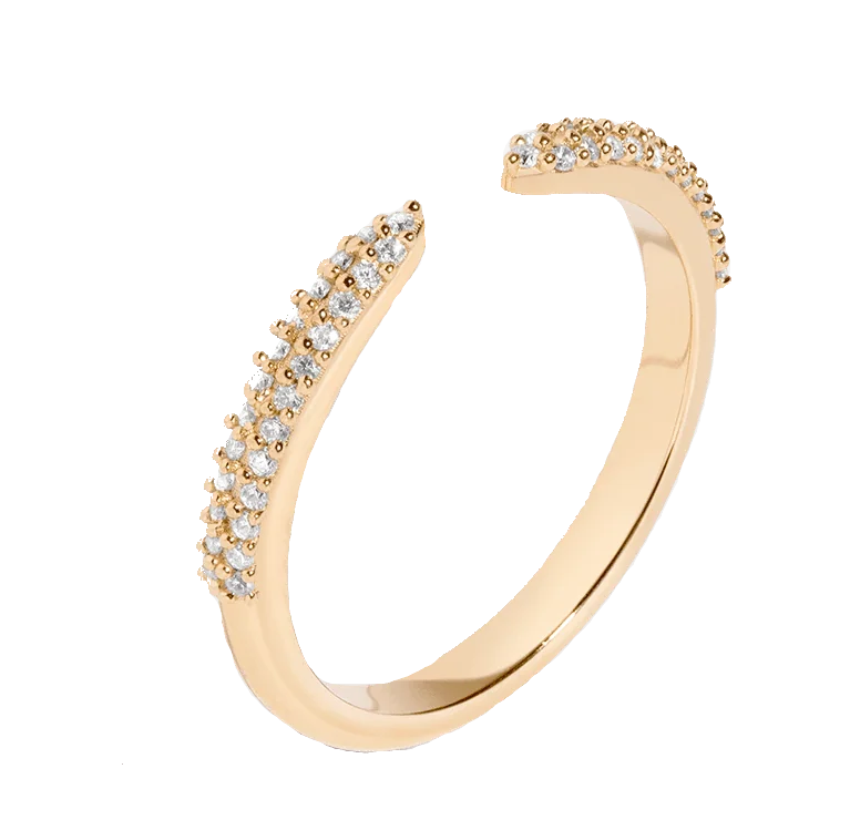Adara's™ Diamond Claw Ring, 0.125 Carat GH/SI Diamonds, 14K Yellow Gold