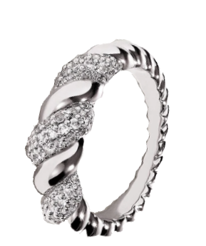 Adara's™ Rope Pave Ring, Sterling Silver, Zirconia